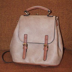 Light brown backpack purse